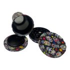 Atomic "La Catrina" Deep Black fém őrlő és tároló 55mm színes koponyákkal rfsmoke.hu lifestyle kiegészítő