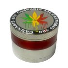 Atomic Zinc Life piros fém őrlő 55 mm 4 részes daráló színes gyűrűvel és levélmintával rfsmoke.hu lifestyle
