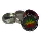Atomic Zinc Life piros fém őrlő 55 mm 4 részes daráló színes gyűrűvel és levélmintával rfsmoke.hu lifestyle