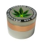 Atomic Zinc Life bronz fém őrlő 55 mm 4 részes daráló színes gyűrűvel és levélmintával rfsmoke.hu lifestyle