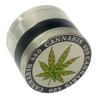 Atomic Zinc Life fekete fém őrlő 55 mm 4 részes daráló színes gyűrűvel és levélmintával rfsmoke.hu lifestyle