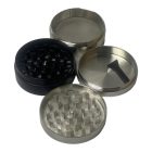 Atomic Zinc Life fekete fém őrlő 55 mm 4 részes daráló színes gyűrűvel és levélmintával rfsmoke.hu lifestyle
