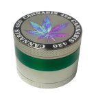 Atomic Zinc Life zöld fém őrlő 55 mm 4 részes daráló színes gyűrűvel és levélmintával rfsmoke.hu lifestyle
