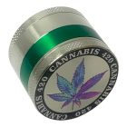 Atomic Zinc Life zöld fém őrlő 55 mm 4 részes daráló színes gyűrűvel és levélmintával rfsmoke.hu lifestyle