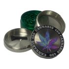 Atomic Zinc Life zöld fém őrlő 55 mm 4 részes daráló színes gyűrűvel és levélmintával rfsmoke.hu lifestyle