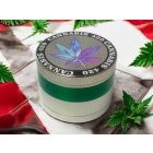Atomic Zinc Life zöld fém őrlő 55 mm 4 részes daráló színes gyűrűvel és levélmintával rfsmoke.hu lifestyle