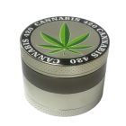 Atomic Zinc Life ezüst fém őrlő 55 mm 4 részes daráló levélmintával rfsmoke.hu lifestyle kiegészítő