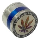 Atomic Zinc Life kék fém őrlő 55 mm 4 részes daráló színes gyűrűvel és levélmintával rfsmoke.hu lifestyle