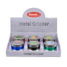 Atomic "Zinc Life" fém őrlő 55 mm kínáló 6 darabos szett színes gyűrűkkel és levélmintával rfsmoke.hu lifestyle kiegészítő