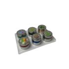 Atomic "Zinc Life" fém őrlő 55 mm kínáló 6 darabos szett színes gyűrűkkel és levélmintával rfsmoke.hu lifestyle kiegészítő