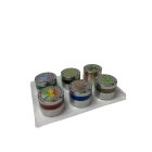 Atomic "Zinc Life" fém őrlő 55 mm kínáló 6 darabos szett színes gyűrűkkel és levélmintával rfsmoke.hu lifestyle kiegészítő