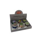 Atomic "Zinc Life" fém őrlő 55 mm kínáló 6 darabos szett színes gyűrűkkel és levélmintával rfsmoke.hu lifestyle kiegészítő