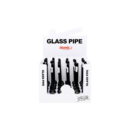 Üvegpipa Atomic Black 8 Kínáló - Ezüst Fém Kazánnal (12 cm) / 24 db - os