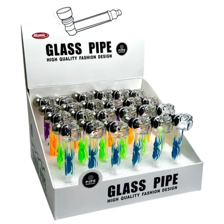  Üvegpipa – Atomic Skull & Spider 3D (12 cm) – 24 db-os kínáló 