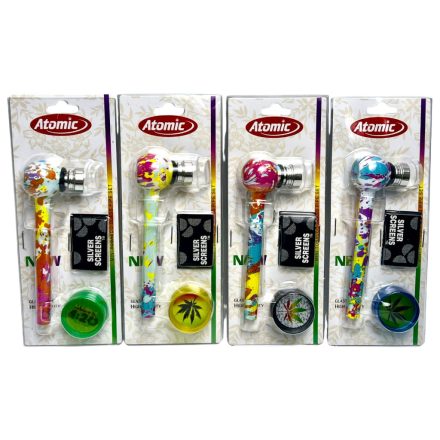 Üvegpipa Atomic 11cm 3in1 Szett (1db-os) 0213041
