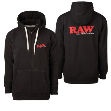 Raw Pulóver Fekete Cipzáras - Zip Hoodie